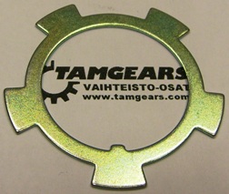 Lukituslevy / sakaralevy etupyörän laakerin lukitusmutterien väliin Lukituslevy / sakaralevy etupyörän laakerin lukitusmutterien väliin