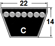 C 22x14mm klassinen