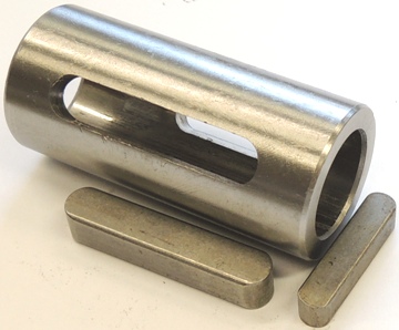 RB19/28 sovitusholkki shkmoottorin akselille 19mm->28mm sis. kiilat 2kpl