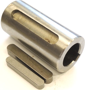 RB24/38 sovitusholkki shkmoottorin akselille 24mm->38mm sis. kiilat 2kpl